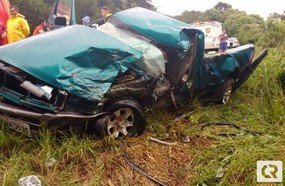 Colisão entre caminhonete e caminhão faz uma vítima fatal na BR-282