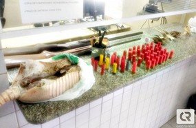 PM Ambiental apreende armas e animais abatidos em Joaçaba