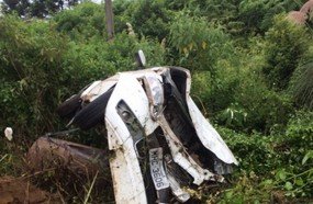 Veículo de Herval d´Oeste capota na SC-355