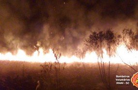 Bombeiros levam três horas para conter incêndio na BR-153