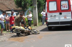Motociclista ferido em acidente no bairro Santa Tereza